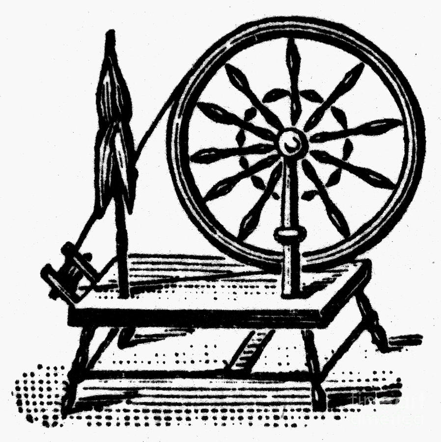898x900 Textiles Spinning Wheel Photograph By Granger