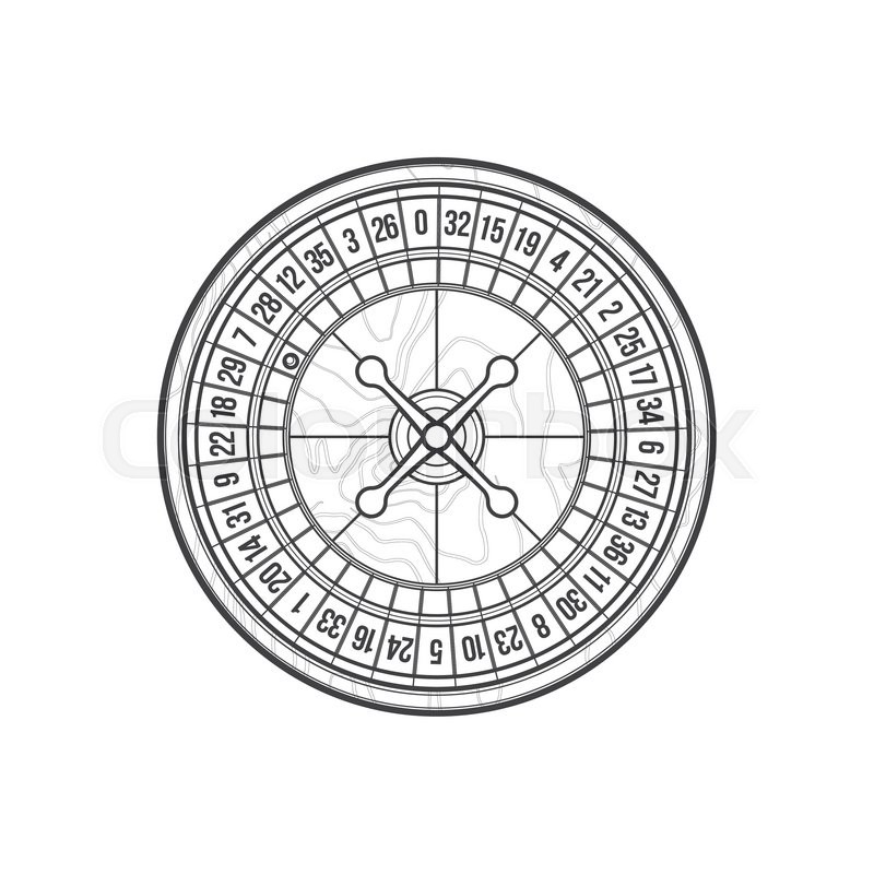 800x800 Vector Monochrome Contour Gambling Casino Wood Textured Roulette