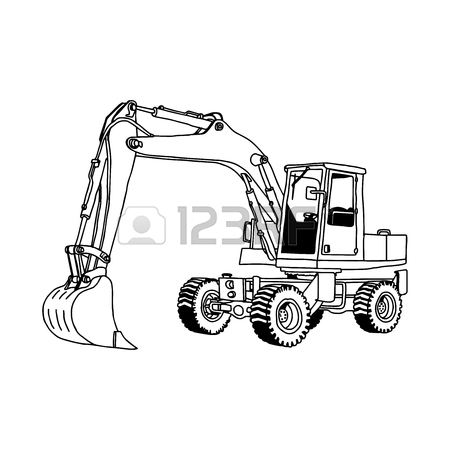 450x450 Illustration Vector Doodles Hand Drawn Of Wheel Loader Isolated