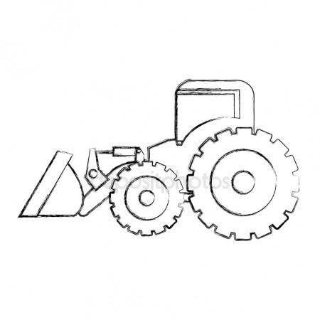 450x450 Wheel Loader. Heavy Construction Machine. Vector Illustration