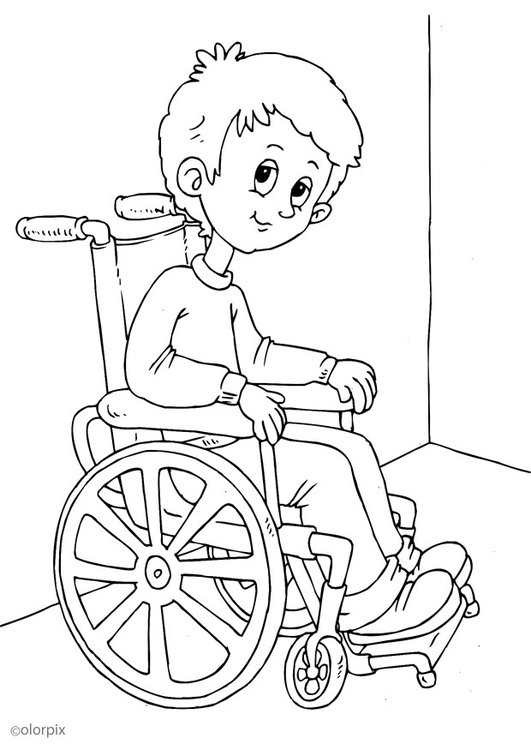 531x750 Coloring Page In A Wheelchair