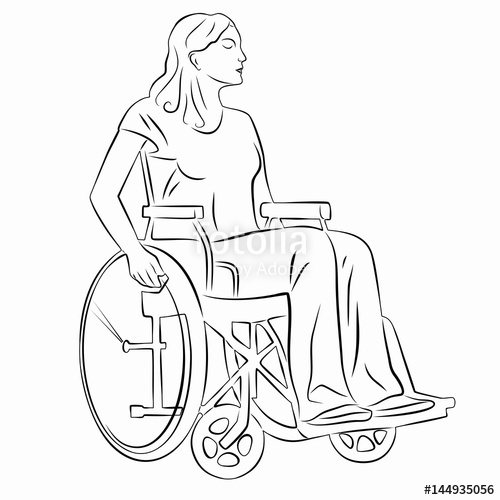 500x500 Illustration Of A Disabled Person In Wheelchair, Vector Draw