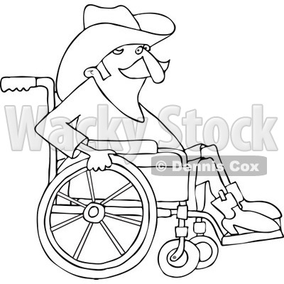400x400 Of A Black And White Senior Cowboy In A Wheelchair