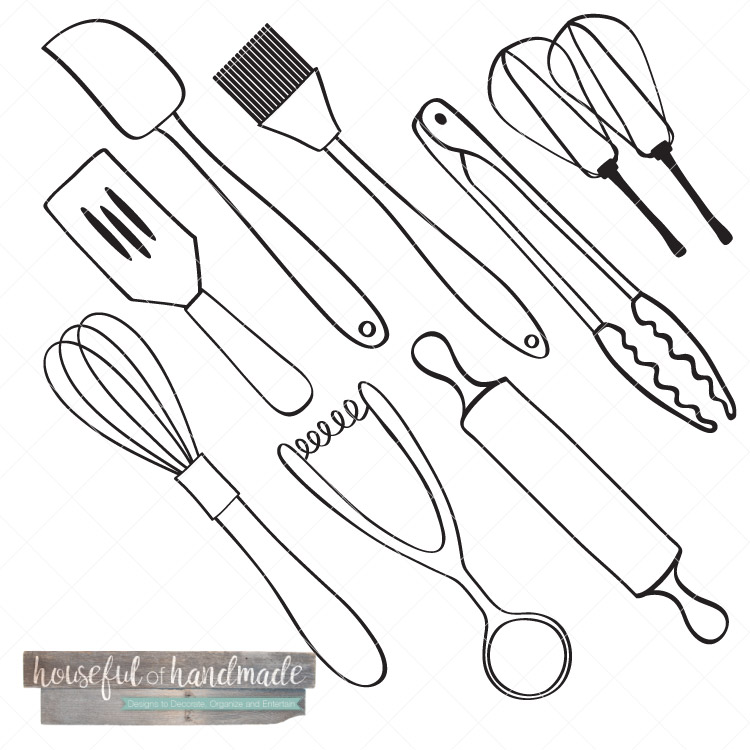 750x750 Kitchen Utensil Drawings