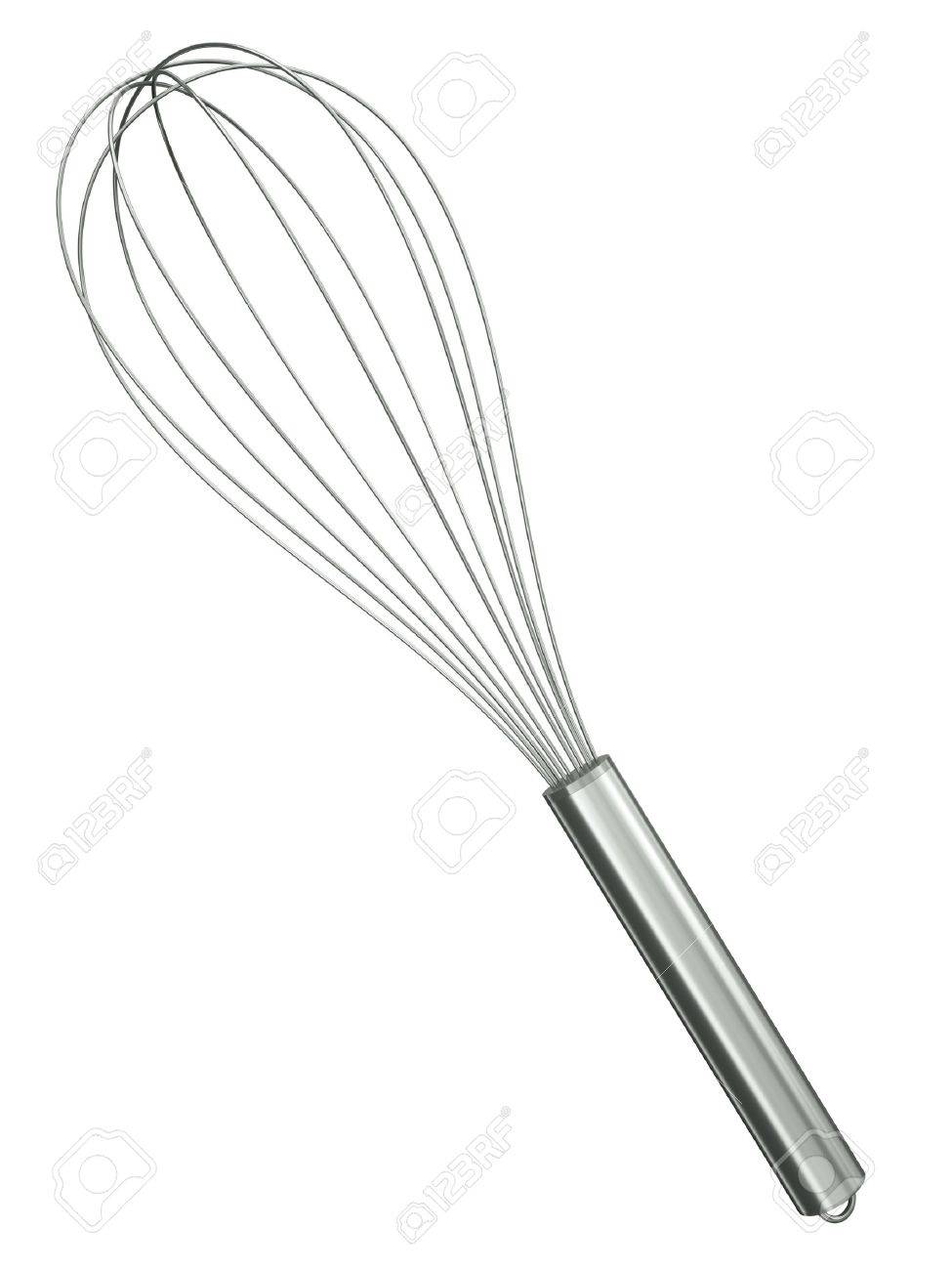 975x1300 Wire Whisk Isolated On White Background. 3d Render. Stock Photo