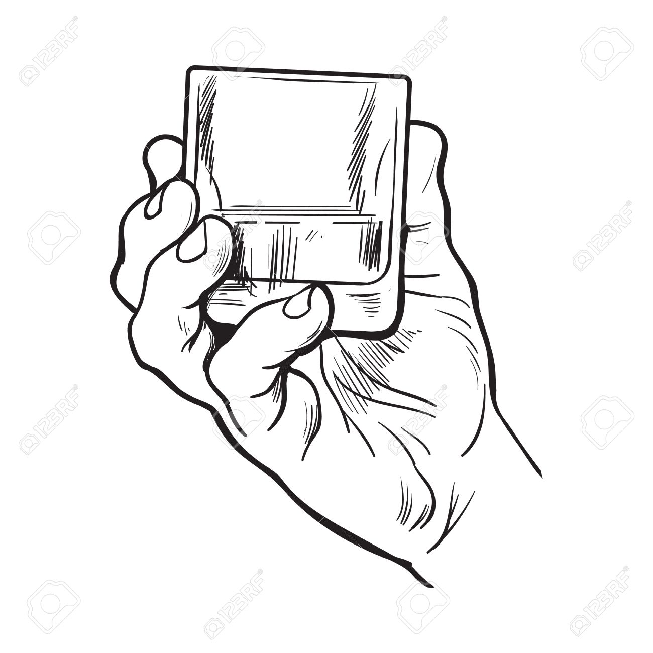 1300x1300 Hand Holding Full Glass Of Whiskey, Sketch Style Vector