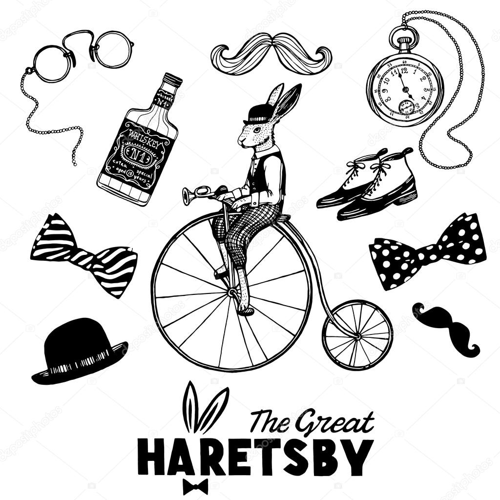 1024x1024 Hand Drawn Vintage Gentleman Set Stock Vector A Bachelorette