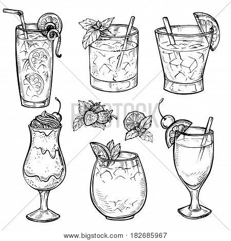 450x470 Sketch Cocktails Alcohol Drinks Vector Amp Photo Bigstock