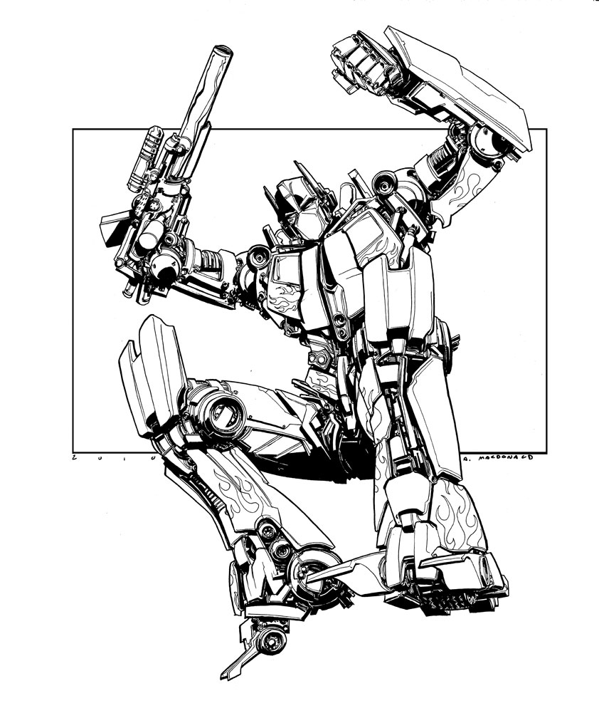 842x1008 Whiskey Mech Opitmus Prime Commission Sketch