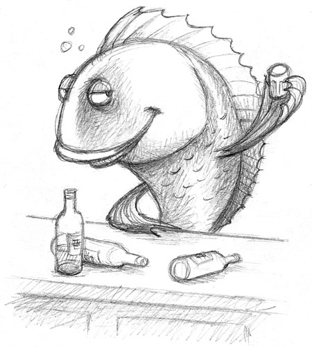 450x500 Drink Like A Fish Sketched Out