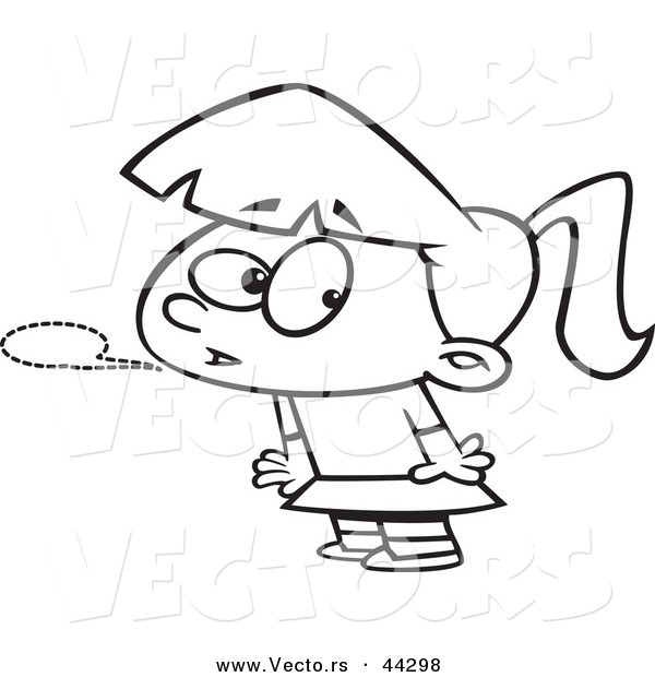 600x620 Vector Of A Nervous Cartoon Girl Whispering