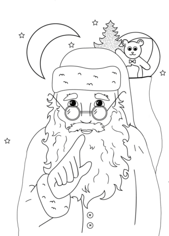 343x480 Whispering Santa Coloring Page Free Printable Coloring Pages