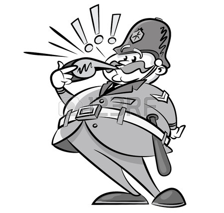 450x427 Vintage Styled Policeman With A Whistle Royalty Free Cliparts