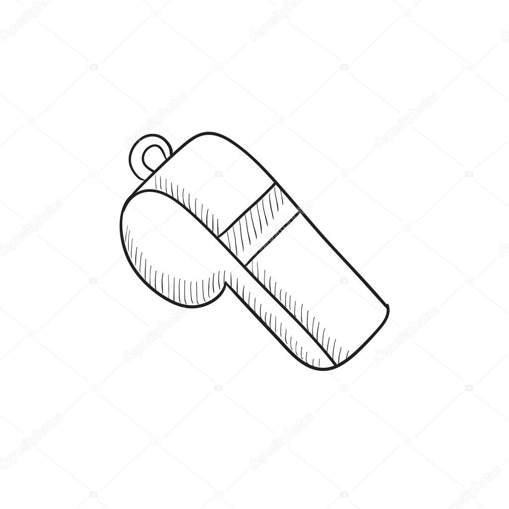 1024x1024 Whistle Sketch Icon. Stock Vector Rastudio