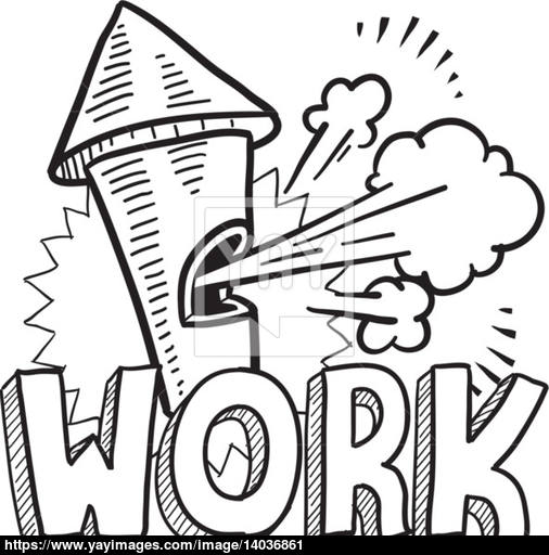 506x512 Work Whistle Sketch Vector