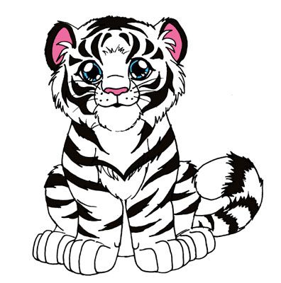 396x400 Just A White Tiger Cub I Drew A While Back. Cute Prentjies