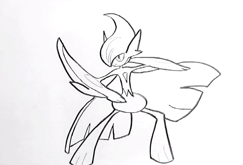 1022x696 Mega Gallade Drawing On Whiteboard