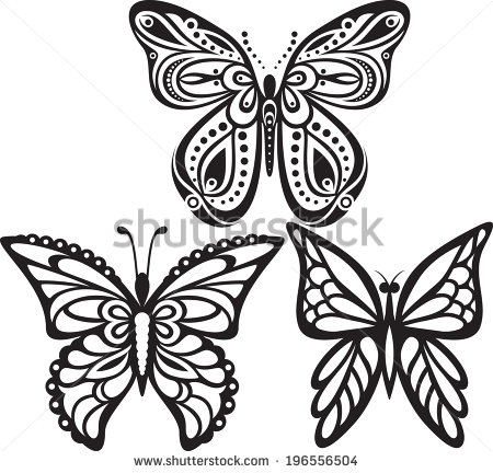 450x432 Easy Butterfly Drawings Black And White Images Journaling