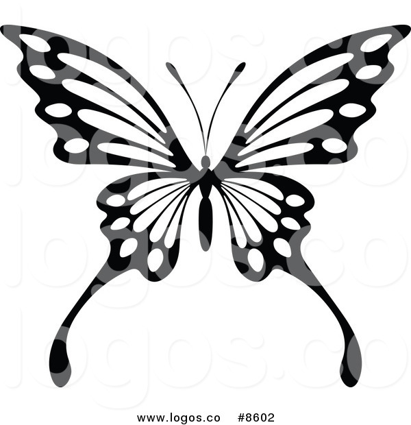 600x620 Royalty Free Clip Art Vector Logo Of A Black And White Butterfly