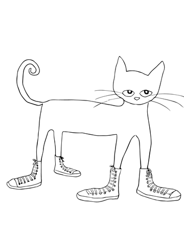 360x480 Pete The Cat I Love My White Shoes Coloring Page Free Printable