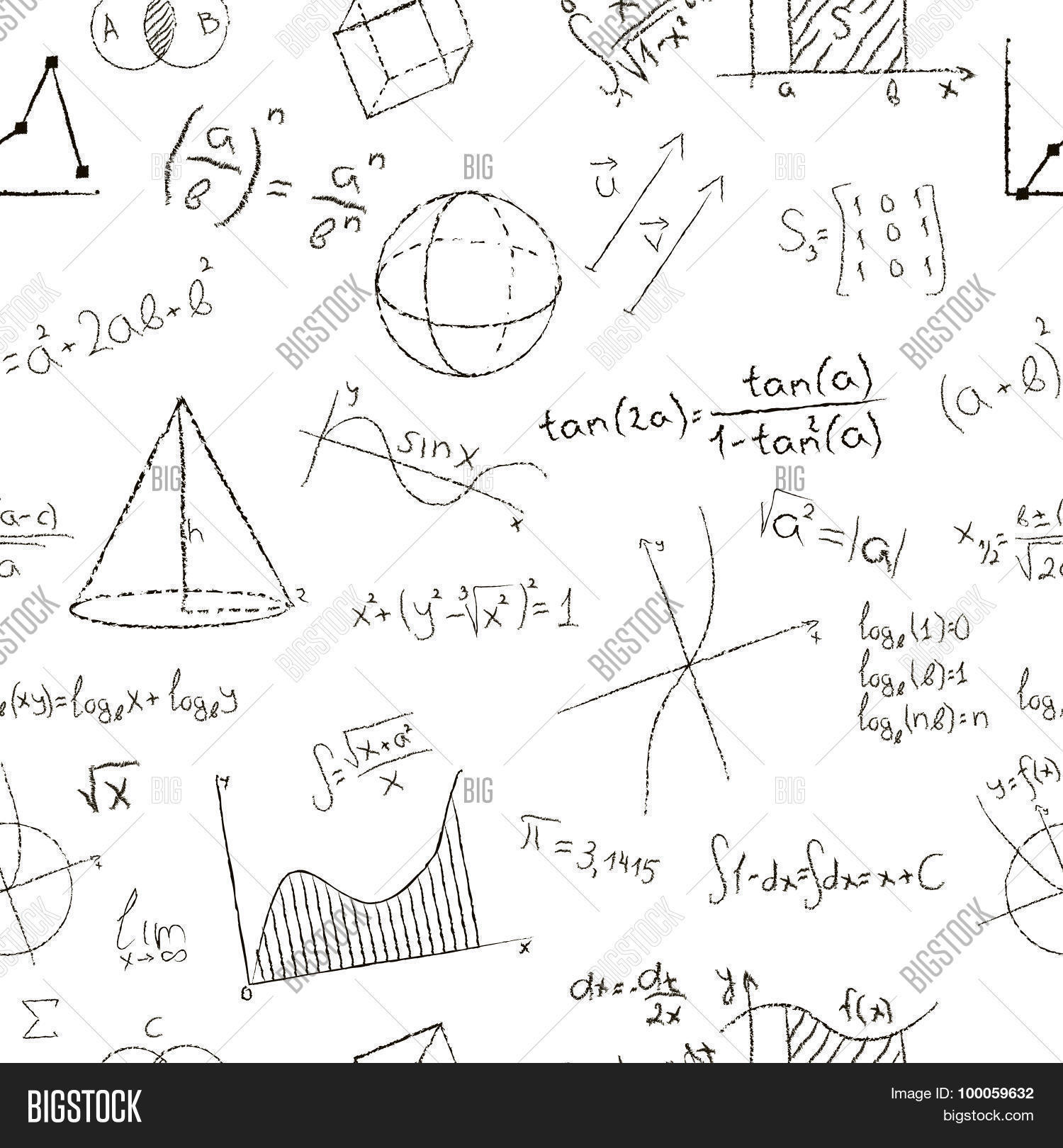 1500x1620 Chalk Drawing Effect. Math Vector Amp Photo Bigstock