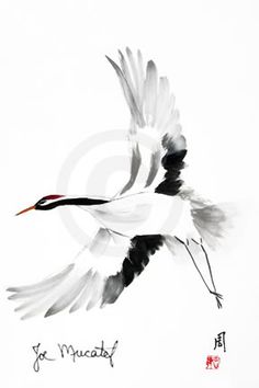 236x354 Japanese Cranes Birds Drawing