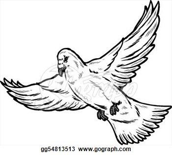 350x317 Dove Flying Drawing
