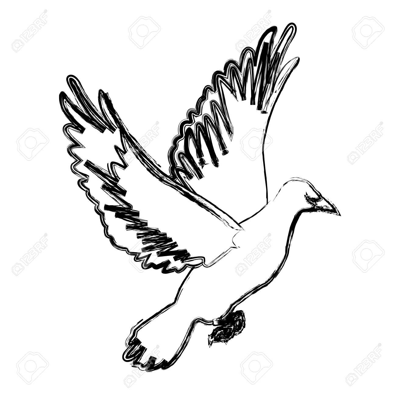 1300x1300 Flying White Dove On White Background As Symbol Of Peace Vector