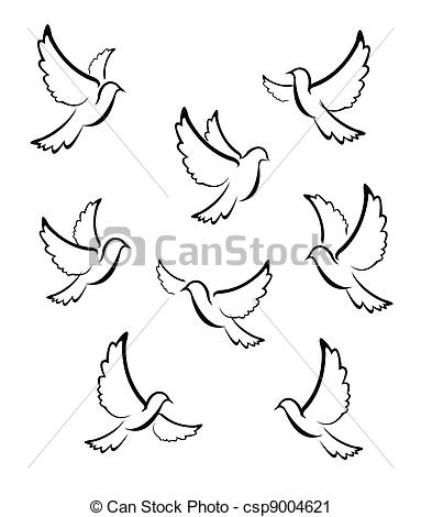 383x470 Dove Clipart Line Drawing