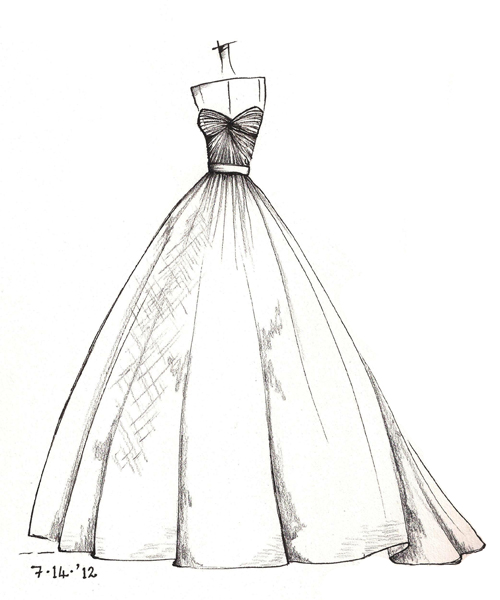 500x600 Wedding Dress Sketches