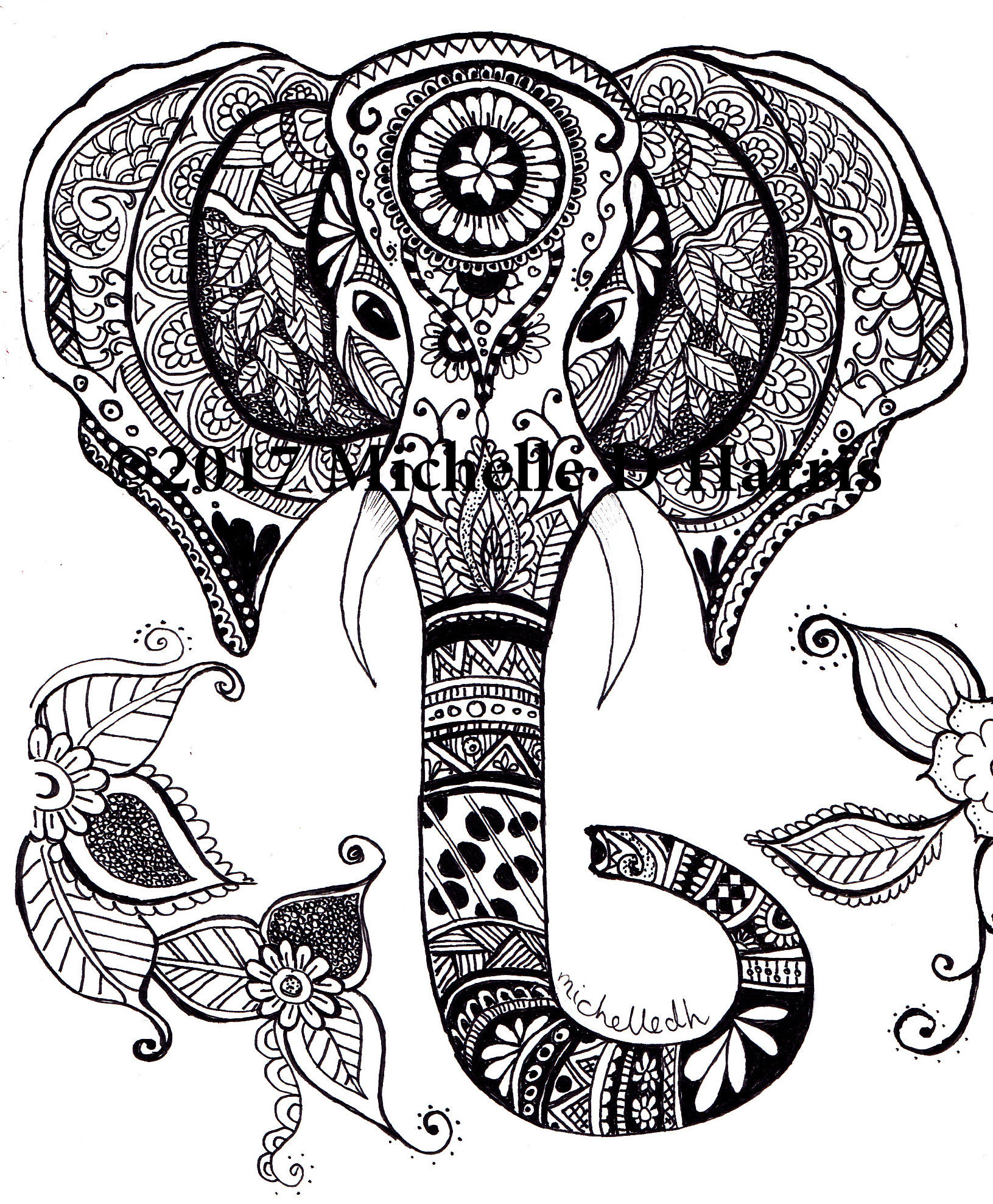 1631x1977 Zentangle Elephant Print Mandala Elephant Print Elephant