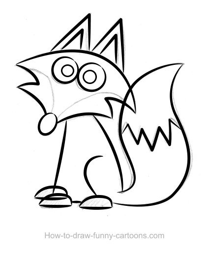 425x515 Fox Drawings (Sketching + Vector)