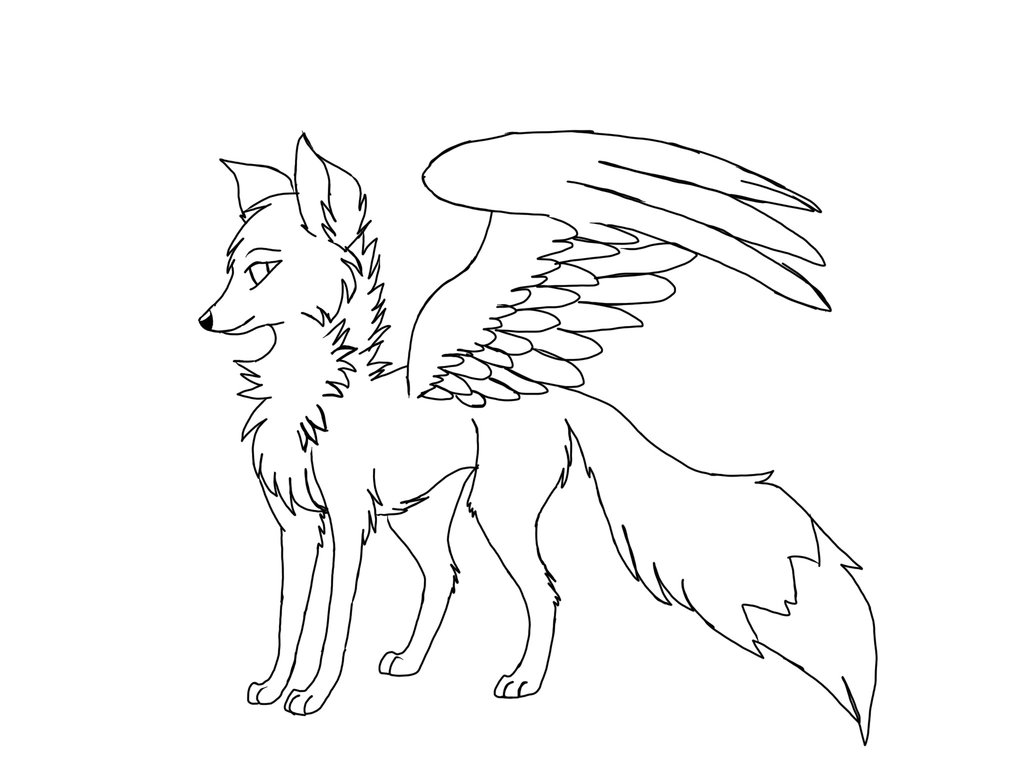 1024x768 Sneak Peek Winged Arctic Fox By Redbeltwolf