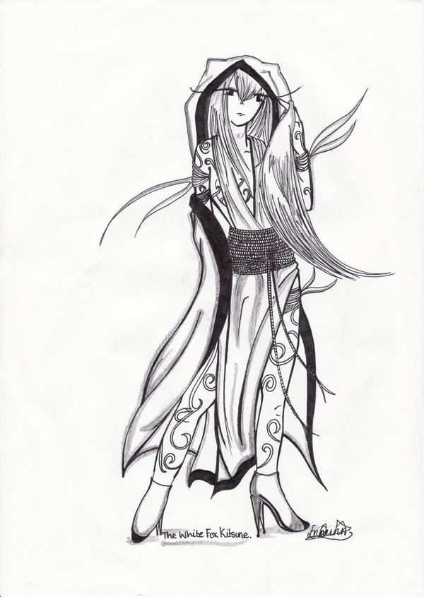 600x845 White Fox Kitsune By Dimpyfoss