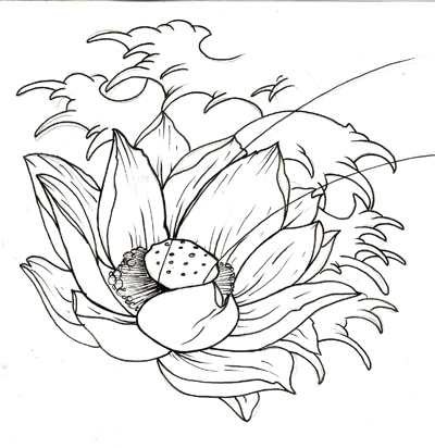 400x412 Lotus Tattoo Design Photo