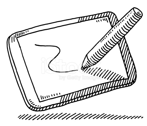 513x439 Digital Sketching Tablet Pen Drawing Stock Vector