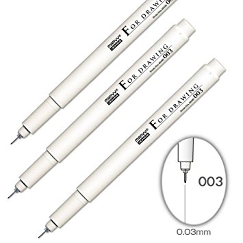 355x355 Marvy Uchida Black Ink Fine Line Technical Drawing Pens Pack Of 6
