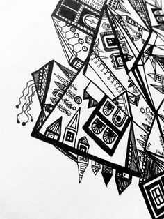 236x314 Original Drawing Angled City