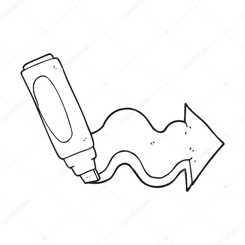 1024x1024 Black And White Cartoon Marker Pen Drawing Arrow Stock Vector