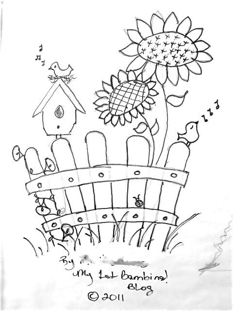 480x640 Picket Fence And Birdhouse Coloring Pages