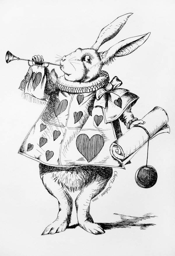 White Rabbit Alice In Wonderland Drawing at GetDrawings | Free download