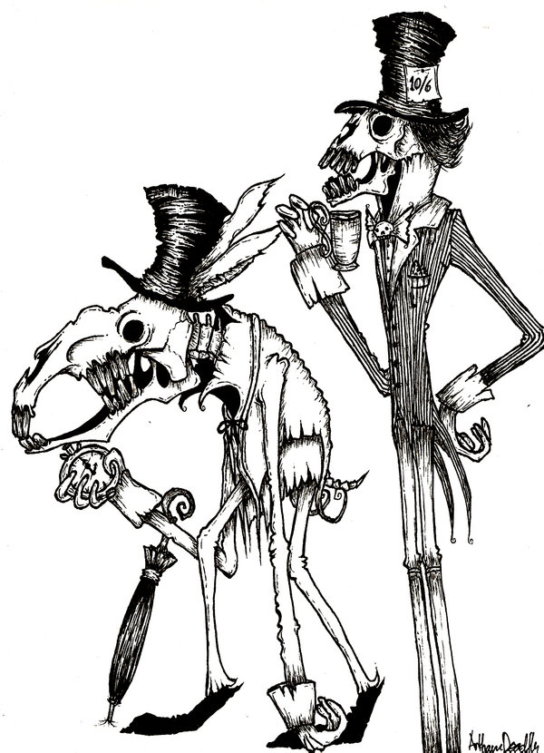 600x830 White Rabbit And Mad Hatter By Arkham Deadfly