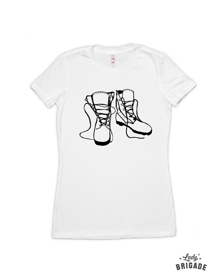 734x942 Boots Women's T Shirt Lady Brigade