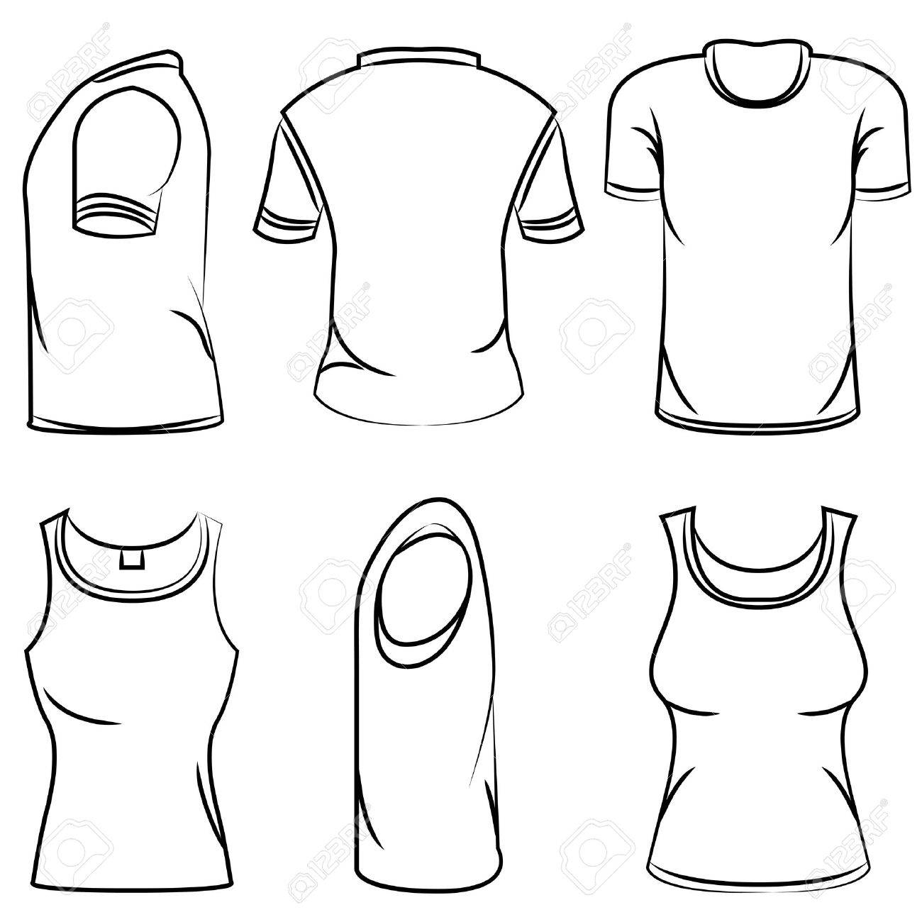 1300x1300 Sketch T Shirt Royalty Free Cliparts, Vectors, And Stock