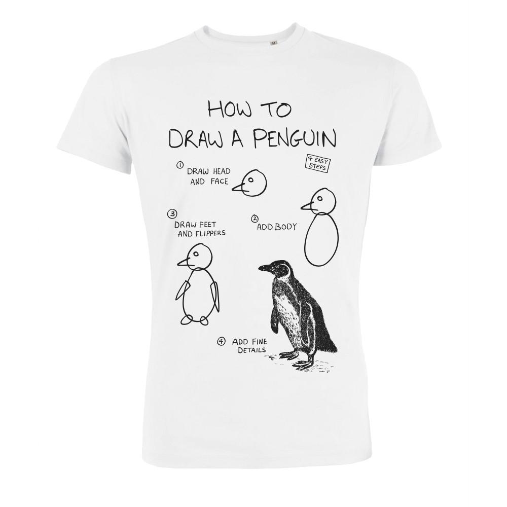 1000x1000 Mens How To Draw A Penguin T Shirt Christmas Jumper Style T