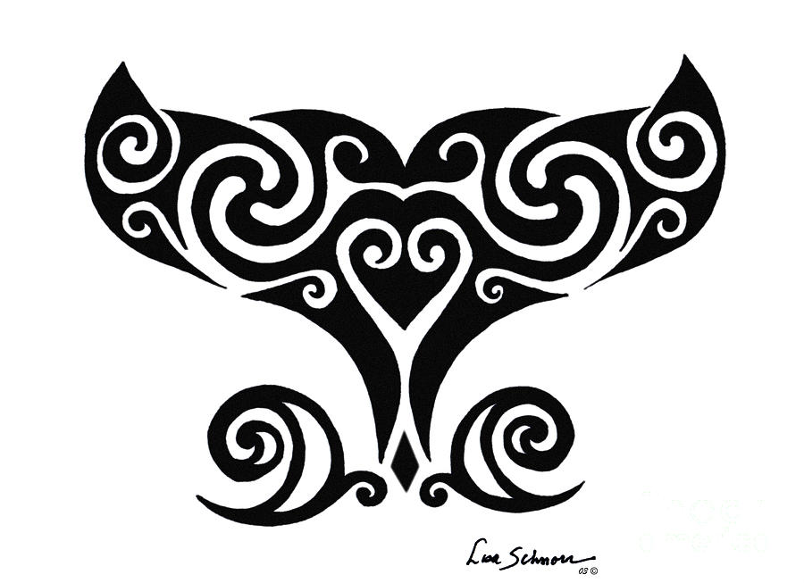 900x653 Whale Tail Drawing By Lisa Schnorr