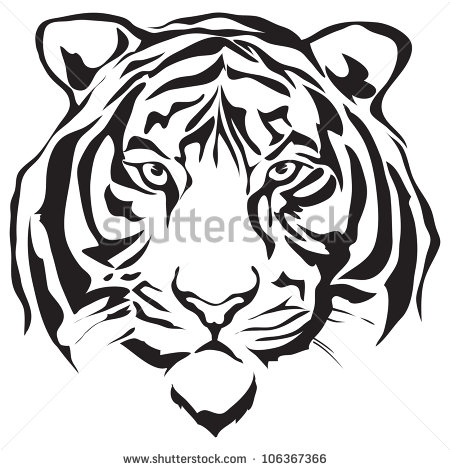 450x470 Drawn White Tiger Head
