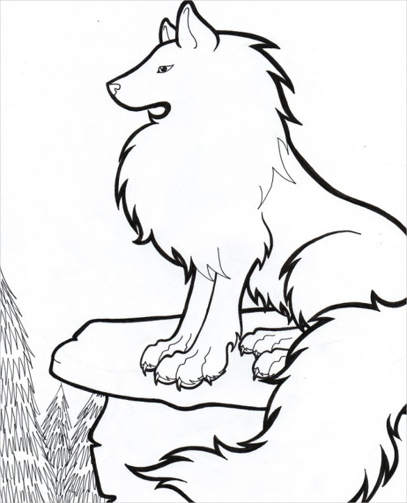 585x722 Wolf Drawing Free Printable Pdf, Jpeg Format Download