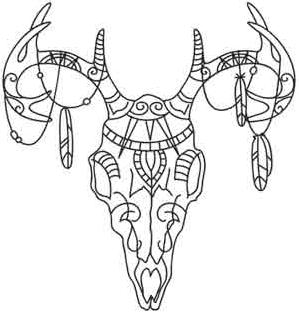 299x314 Tribal Deer Skull Image Day Of Dead Deer Skulls