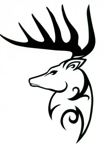 360x511 Tribal Deer Decal Red Deer Siluets, Graphic, Tatoo